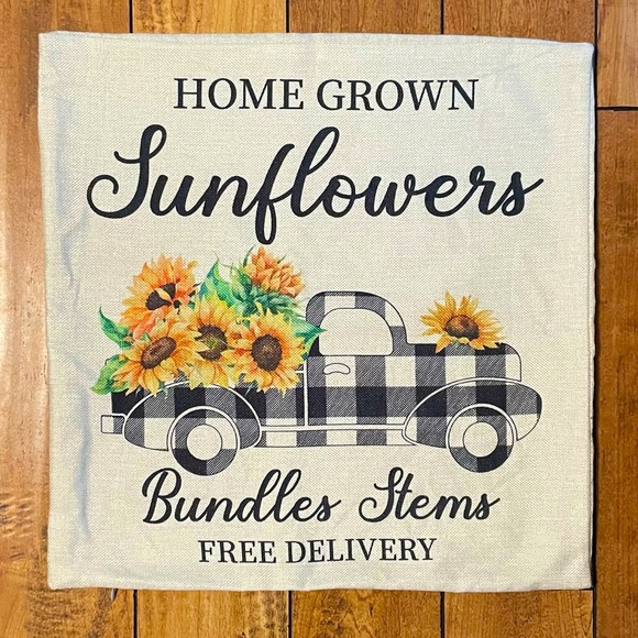 Set of 4 Sunflower Pillow Covers - Picture 4 of 6